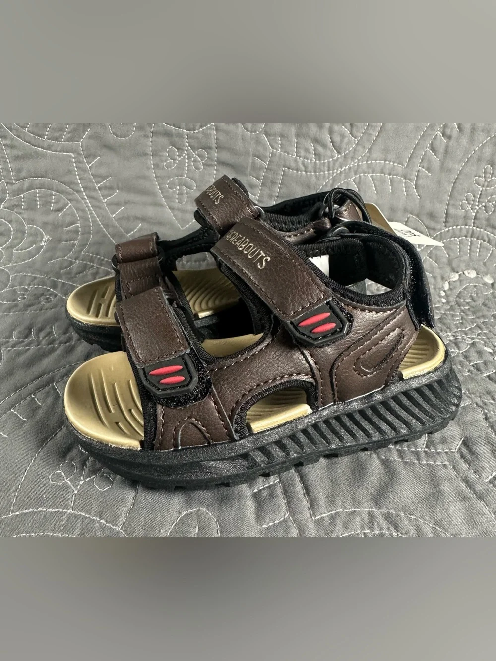 Thereabouts Toddler Boys  Lil Gulf Brown Strap Sandals NWT Size Toddler 6